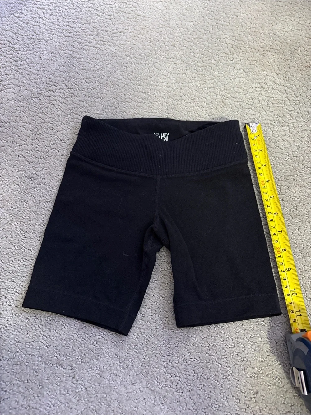 Athleta Girl Black Ribbed-Waist Bike Shorts